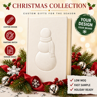 Carnet promotionnel de Noël personnalisé en papier blanc, couverture rigide perlée, reliure cousue, logo gaufré, 80 feuilles, format A5