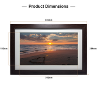 Cadre photo numérique WiFi Cloud personnalisé PROS 2026 de 15 pouces pour affichage NFT avec horloge, en acrylique, bois et plastique ABS