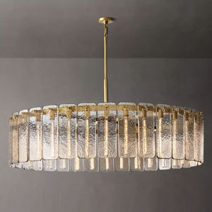 Banquet Hall Hotel Large Round Iron LED Chandelier Designer Villa Luxury Living Room Big Modern Glass 60" Chandelier - Product Image 2