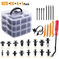 Kit de fixations en plastique personnalisées de 620 clips de retenue de voiture