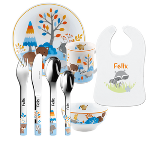 Puresigns Set Regalo Friends con Incisione (7 pezzi) + Bavaglino con Nome Tasso - Product Image 1
