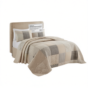 DB Reversible Bedspread Set 3-Piece Coverlet King Queen Size <b>Patchwork</b> Pattern Bedroom <b>Bedding</b> - Product Image 1