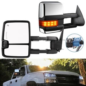 Tow Mirrors Gmc PAIR Of Power Heated Towing Mirrors For 2007-2013 Chevy Silverado 1500/2500/3500HD - Chrome, Manual Fold 2015 Silverado Tow Mirrors Oem - Foto 11