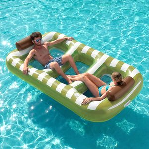 Outdoor Summer Large <b>Inflatable</b> Pool Float Hammock for Adults Sun Bathing Tanning Mesh Raft Water Lounger Beach Lake Party - Product Image 1