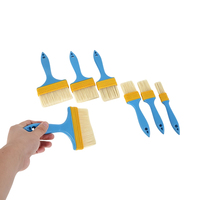 Pinceau plat à poils en nylon avec manche en plastique bleu, tailles assorties, outil manuel pour la rénovation et la peinture à domicile