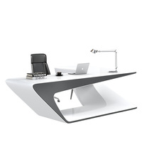 Bureau de direction en forme de L moderne en pierre de surface solide en acrylique artificiel