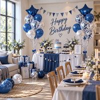 Ensemble de ballons pour centre de table de fête d'anniversaire, ballons en latex avec confettis et ballons en feuille d'aluminium en forme d'étoile et de cœur pour photos