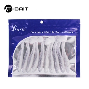 10 unids/bolsa de hilo de cola en T cebo suave cebo ficticio invertido captura de pez perca mandarín etiquetado Texas hundimiento lento pequeño gusano suave - Product Image 6