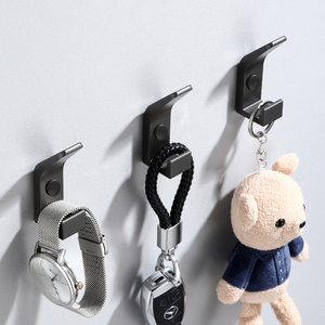 Self Adhesive Wall Black Robe <strong>Hook</strong> Space Aluminium Clothes Hangers Heavy Duty Coat Bathroom Toilet <strong>Towel</strong> <strong>Hook</strong> for Kitchen - Product Image 2