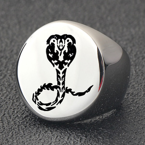 Bague Serpent Cobra 22mm Ronde en Acier Doré Bijou de Mode pour Homme Cadeau Design Géométrique Animal - Product Image 3