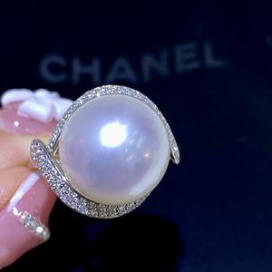 925 Pure Silver Natural Pearl <b>Ring</b> Heavy Duty <b>Thick</b> Commuter Versatile 10-11MM Round Flawless Opening Design - Product Image 2