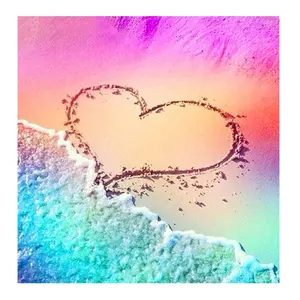 Wholesale 5d Diamond Painting Kits Love Heart Beach Rhinestone Picture Round AB Full Drill Diamond Art Painting Decor For Home