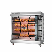 Barbecue rotatif commercial à gaz extérieur 4 broches avec bouton de commande individuel pour rôtir le poulet – Machine à rôtir économe en énergie