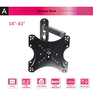 Supporto a parete per <span class=keywords><strong>TV</strong></span> retrattile a <span class=keywords><strong>tre</strong></span> bracci a <span class=keywords><strong>tre</strong></span> bracci per schermo <span class=keywords><strong>TV</strong></span> da 14-43 pollici VESA 200x200 per <span class=keywords><strong>TV</strong></span> di piccole dimensioni - Product Image 4