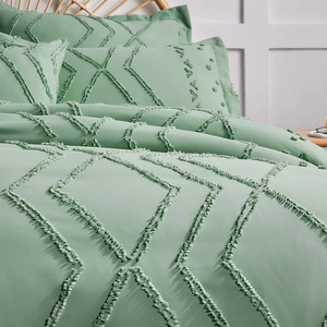 Ensemble de housse de couette brodée vert émeraude hypoallergénique, taille Queen, polyester respirant, lavable en machine, literie d'hiver - Product Image 6