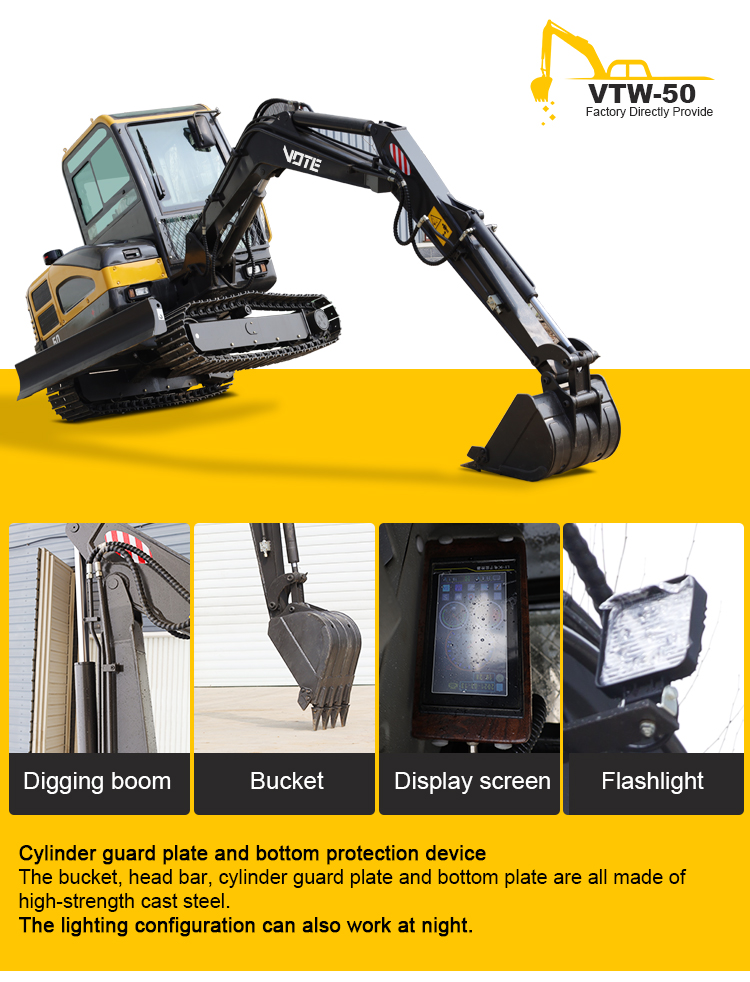 Mini excavator 5 ton mini digger high quality produced digger China excavators 5 ton approved by CE certificate