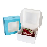 Vente en gros Fenêtre transparente 6 8 10 pouces Boîte à gâteau transfrontalière Emballage en papier pour dessert occidental Couche de mousse à usage alimentaire