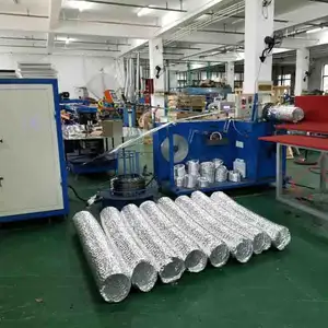 HVAC Ventilation Aluminium folien draht Verstärkte PVC PET Flexible Kanal herstellungs form maschine