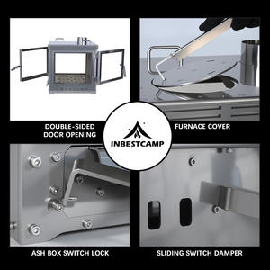 Estufa de Camping INBESTCAMP, Parrilla para Acampar, Churrasqueira para Campismo en la Naturaleza, Estufa para Senderismo al Aire Libre - Product Image 3