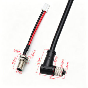 M5 Waterproof Elbow Connector <b>2</b>-<b>Pin</b> Male Female Industrial Sensor Power Signal Extension Harness - Product Image 1