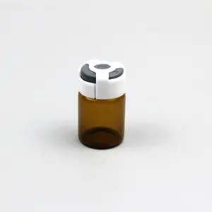 frasco de vidro pequeno 5ml 10ml frasco de vidro âmbar para pó liofilizado com rolha de borracha