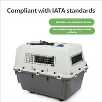 Caisse de transport aérien pour animaux de compagnie en plastique, conforme aux normes internationales, robuste, résistante à la pression, avec roulettes, pour chiens et chats