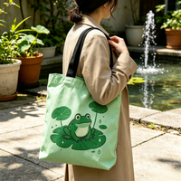 Pochette de rangement portable et réutilisable en toile avec logo personnalisé, motif dessin animé, fermeture éclair et poignée longue, idéale pour emballage cadeau de vacances et lunettes