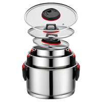 Vente en gros d'ustensiles de cuisine pour la maison ensembles de cuisson casseroles en acier inoxydable antiadhésives batterie de cuisine avec poignée pliante en bakélite