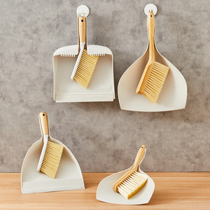 Bamboo Handle Mini Broom And Dustpan Set Small For Crevice Floor <b>Sofa</b> Tabletop Cleaning PP <b>Material</b> - Product Image 1