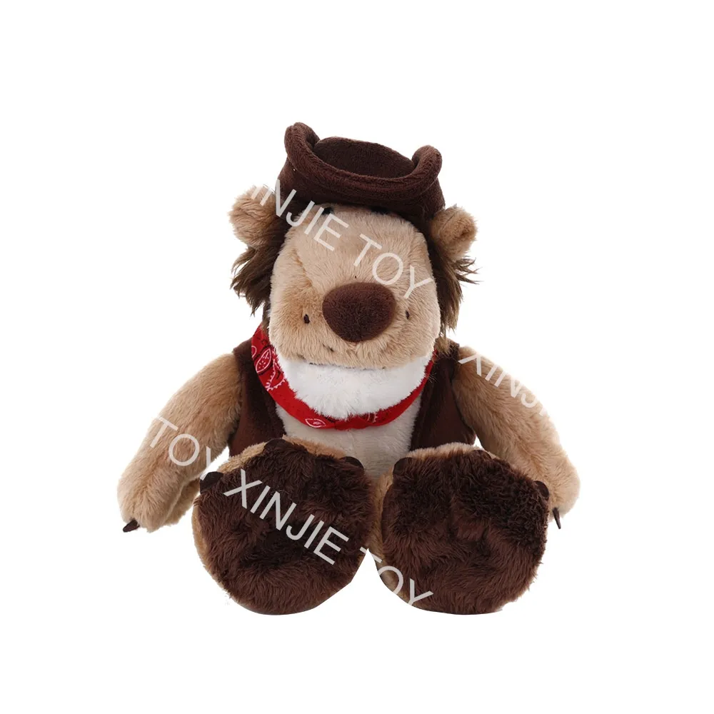 West cowboy nuovo cartone animato seduto cappello da cowboy leone peluche produttori prodotti personalizzati giocattoli di peluche bel leone da cowboy