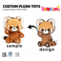 Peluche personnalisée, adorable panda rouge en peluche, animal en peluche doux pour les enfants, cadeau d'anniversaire