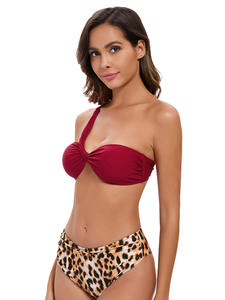 Traje de baño deportivo ecológico de talla grande para mujer europea americana elegante patrón sólido estampado recortado diseño trasero transpirable - Product Image 4