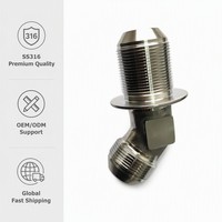 Adaptateur de raccordement Premium 45° JIC NPT en acier inoxydable pour usage automobile et industriel, usiné CNC, modèle GJT-030