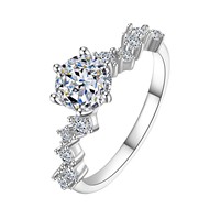 Luxe Réel S925 En Argent Sterling 0.5 1CT Carat VVS Moissanite Diamant De Mariage Fiançailles Couple Anneaux Ensemble Pour Amant Femmes Hommes