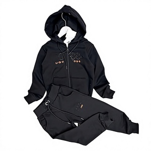 Ensembles de survêtements coordonnés pour enfants, style vintage délavé, col en V, coupe décontractée, bas élastique, vêtements de qualité supérieure, livraison directe d'usine - Product Image 1