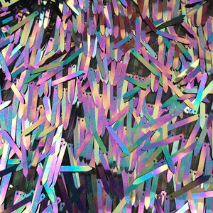 Abito da ballo da damigella d'onore a forma di spada lunga rettangolare colorato rosa rosso tessuto con frange di paillettes - Product Image 4