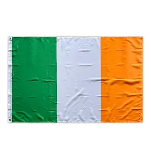 Luxury Printing Polyester Irish Flag Banner With Brass Grommet Printed Polyester Flag Of Ireland