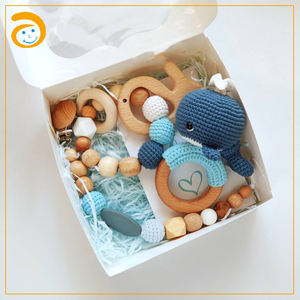 Sonajero ecológico <span class=keywords><strong>de</strong></span> ganchillo para bebé, mordedor <span class=keywords><strong>de</strong></span> madera, pulsera, anillo, sonajero orgánico, juguetes <span class=keywords><strong>de</strong></span> gimnasio para recién nacido, animal del bosque - Product Image 6