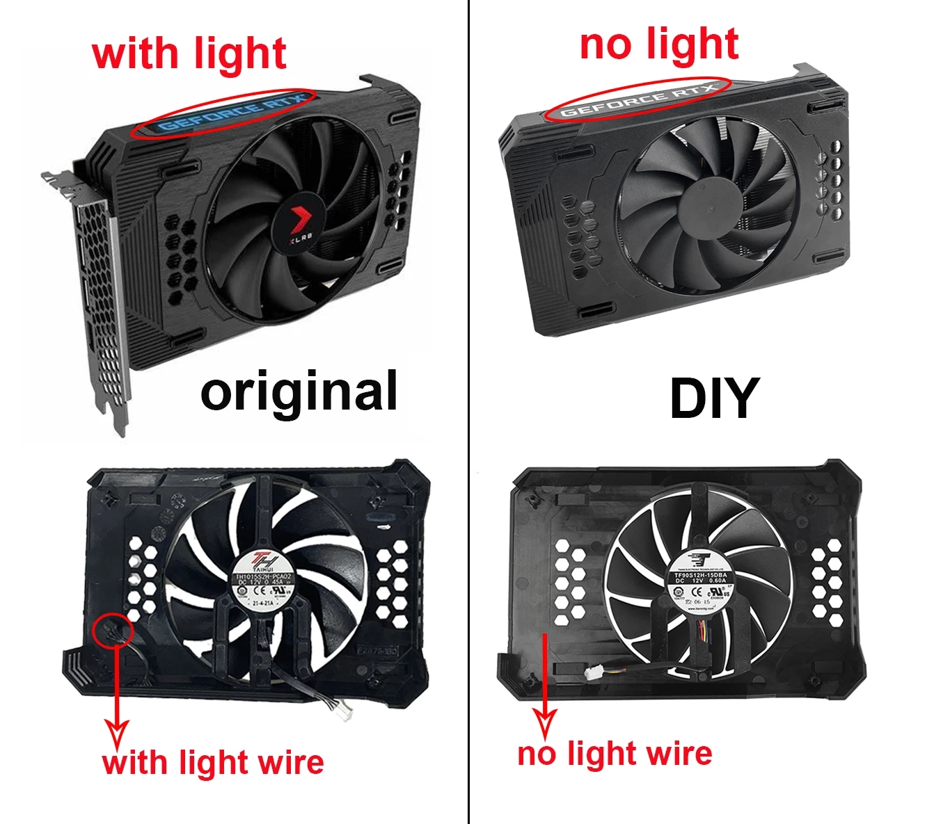 New PNY RTX 3060 GPU ヒートシンクとファン交換用 RTX A4000用