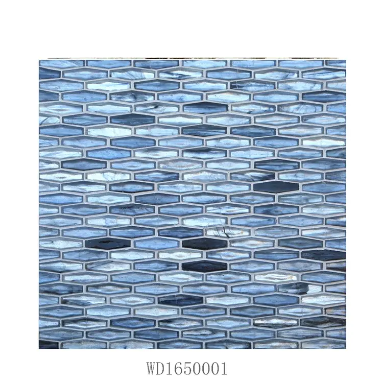 Fabbricazione professionale del backsplash di progettazione di modo delle mattonelle di mosaico di vetro smussato 3D di arti della parete dalla cina