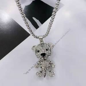 Ins Niche Hip Hop oso conejo astronauta <span class=keywords><strong>Robot</strong></span> <span class=keywords><strong>Perfume</strong></span> monopatín colgante impermeable Acero inoxidable hombres y mujeres collares - Product Image 3