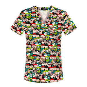 Ensemble de gommages d'allaitement personnalisés pour femmes de vente chaude uniformes de survêtement en denim extensible respirant gommages chirurgicaux pour hôpitaux en spandex médical - Product Image 2