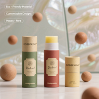 Tube de baume à lèvres biodégradable contenant déodorant rechargeable zéro déchet cosmétique papier Kraft emballage push-up pour les marques de beauté