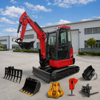 Mini-excavatrice avec chenilles métalliques, flèche télescopique à long bras, petite pelle 2t 4t, transplanteur d'arbres