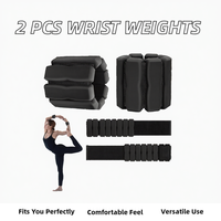 2 PCS Poids réglables en coton et silicone pour poignets et chevilles, 0,75 kg chacun, fermeture auto-agrippante, pour perte de poids, exercice, yoga, pilates, marche