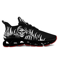 Sepatu Kasual Desain Terbaru untuk Pria, Sneakers Tengkorak Gothic, Sepatu Olahraga Bernapas |   FN003XD-240270016