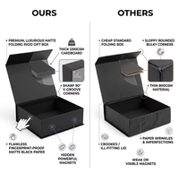 Boîte cadeau rigide haut de gamme noire magnétique étanche avec logo personnalisé et carte ruban pour demande en mariage d'une demoiselle d'honneur ou vêtements