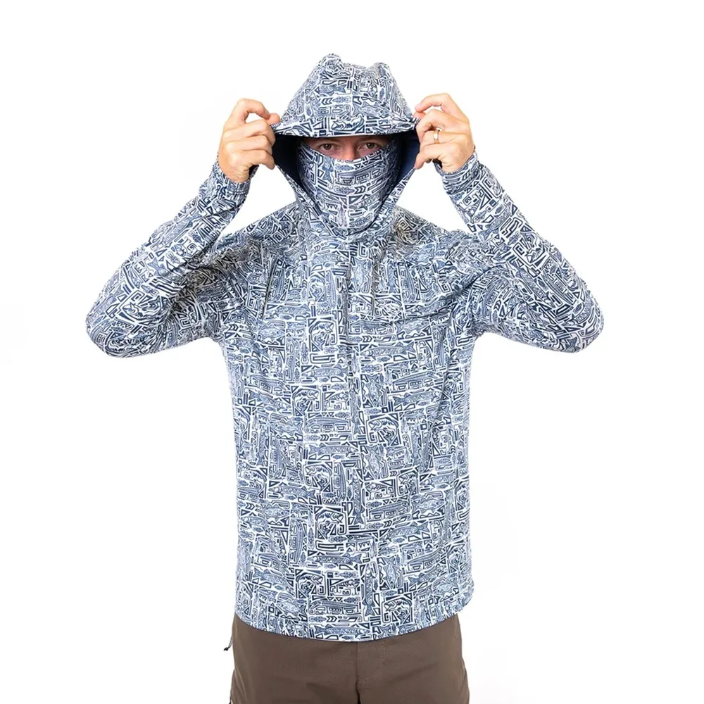 FREE SAMPLE Performance Fishing Hooded LONG-SLEEVE WITH GAITER Shirt for Men Women UPF UV 50+ Lightweight With Hood