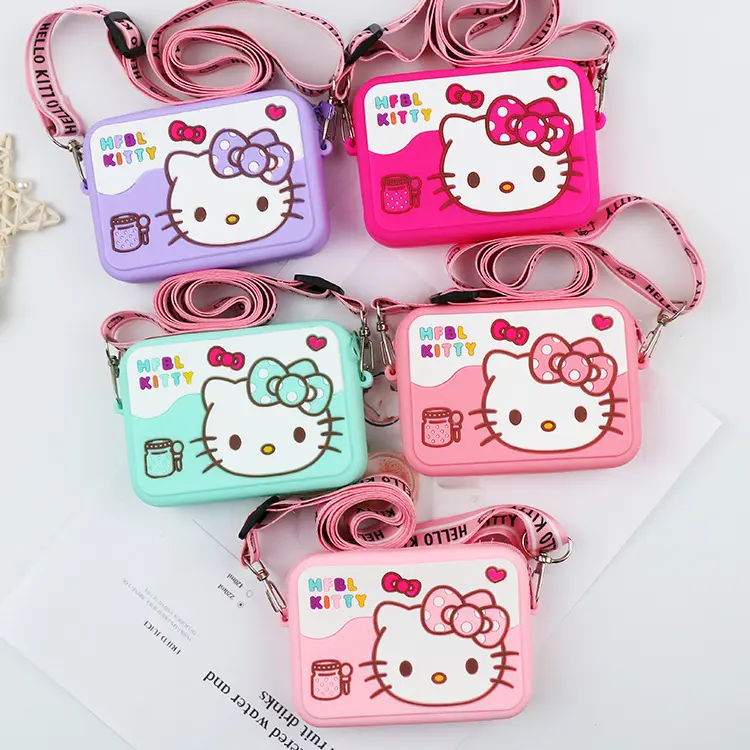 novelty toddler charms wallet pouch mobile phone crossbody Kids Hand Bags silicone coin purse for girl