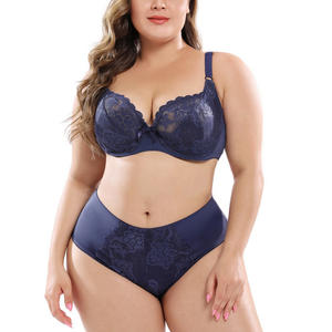 Conjunto de Sujetadores Push-Up de Encaje sin Costuras con Aros y Copas <span class=keywords><strong>Grandes</strong></span>, Tallas <span class=keywords><strong>Grandes</strong></span>, Cobertura Total, Ecológicos, Transpirables, Venta al por Mayor para Adultos - Product Image 2